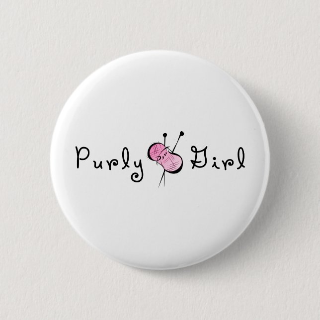Purly Girl 2 Inch Round Button (Front)