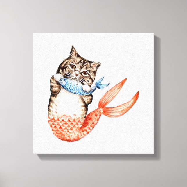 Purmaid Cat Mermaid Canvas Print (Front)