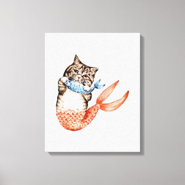 Purmaid Cat Mermaid Canvas Print (Front)