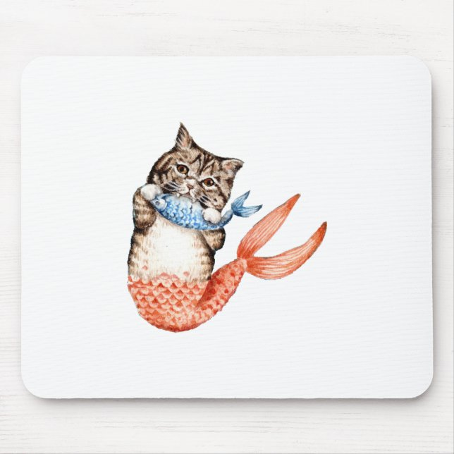 Purmaid Cat Mermaid Mouse Pad (Front)