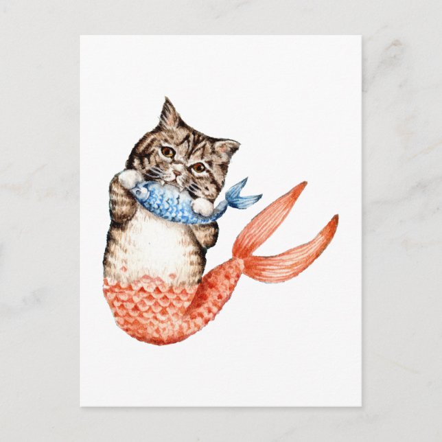 Purmaid Cat Mermaid Postcard (Front)