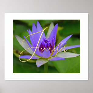 Purp Water Lily Personalized Foil Name Foil Prints