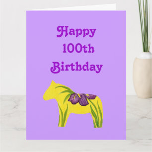Purple 100th Big Birthday Card from all of us