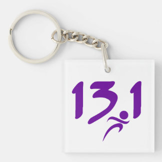 Purple 13.1 half-marathon keychain