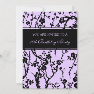 Purple 16e anniversaire Invitations de fête
