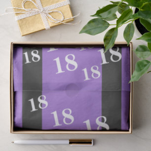 Purple 18th Birthday Number Pattern Tissue Paper