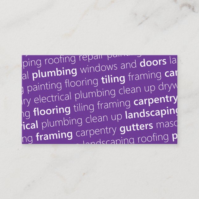 PURPLE #1 Get Noticed, Get Work! Business Card (Front)