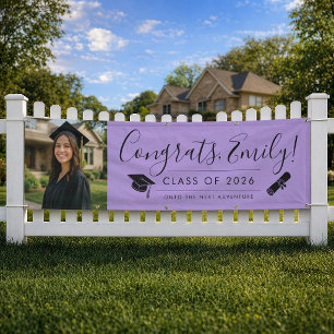 PURPLE 2026   Graduation Banner with Photo