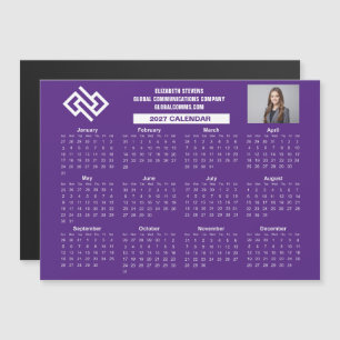 Purple 2027 Company Calendar Custom Magnet