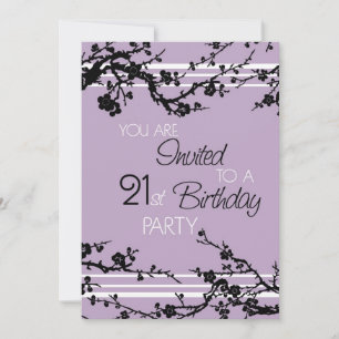 Purple 21e Anniversaire Carte d'invitation