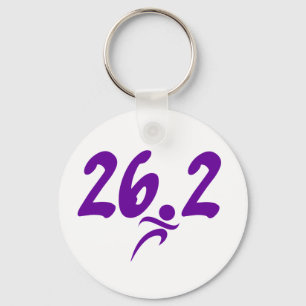 Purple 26.2 marathon keychain