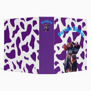 Purple 2" Cow Print Custom Binder