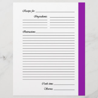 Purple 2-sided Recipe Pages