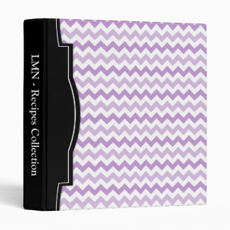 Purple 2-Tone Chevron personalized Recipe Binder