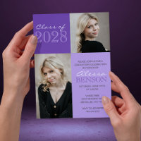 Purple 2 Toned Classic 2 Photo Graduation