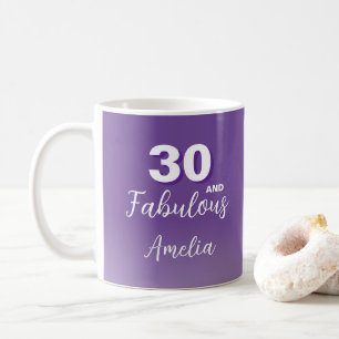Purple 30 and Fabulous 30th Birthday Photo Coffee Mug