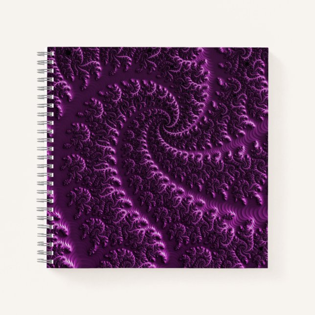 purple 3d Mandelbrot fractal helix curve Notebook (Front)