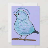 Purple 45th Birthday Cute Bird Dinner Party