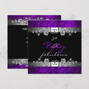 Purple 50 & Fabulous 50th Birthday Party Invitation