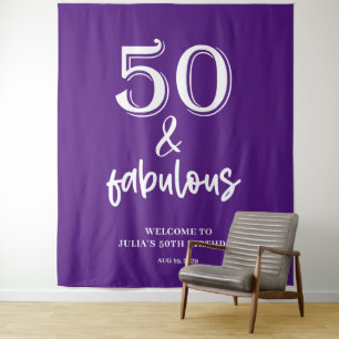 Purple 50th Birthday Party Tapestry