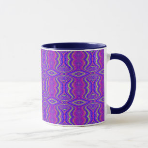 Purple 60's Retro Fractal Pattern Mug
