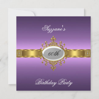 Purple 60th Birthday Party Invitation Purple