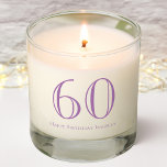 Purple | 60th Birthday | Scented Jar Candle<br><div class="desc">Introducing our personalized 60th Birthday Scented Candle - the perfect gift for anyone celebrating this milestone occasion! Featuring elegant purple typography and the recipient's name, this 60th Birthday Scented Candle is fully customizable, adding a special touch and making it a one-of-kind keepsake that the recipient will treasure for years. Personalize...</div>