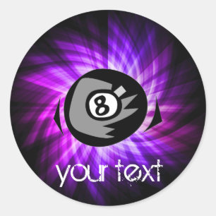 Purple 8 ball classic round sticker