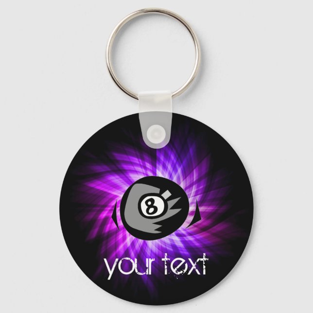 Purple 8 ball keychain (Front)