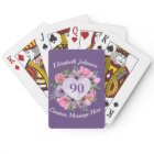 Purple 90th Birthday Personalized Playing Cards
