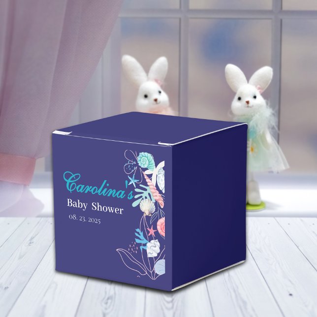 Purple a little pearl under the sea baby shower favor box (Creator Uploaded)