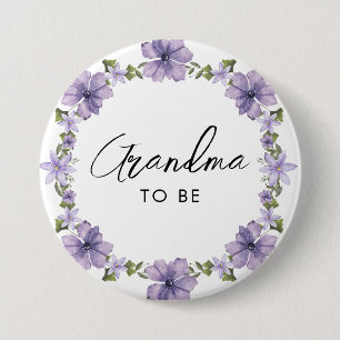 Purple A Little Wildflower Grandma to be Button