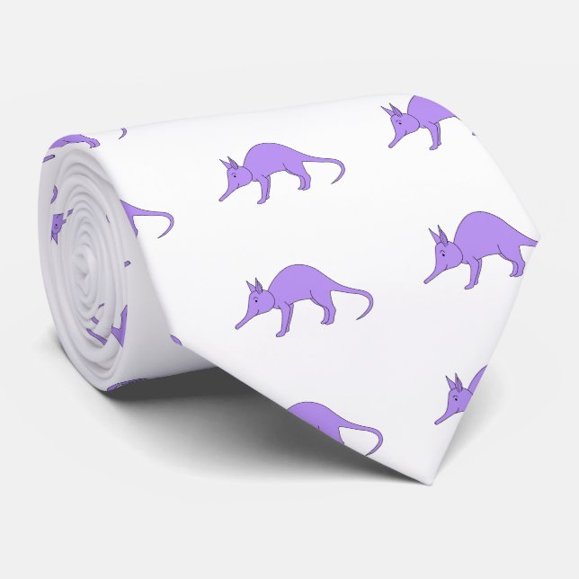 Purple Aardvark Tie (Rolled)