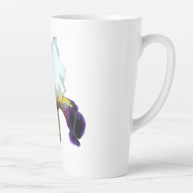 Purple abd White Iris Latte Mug (Right)