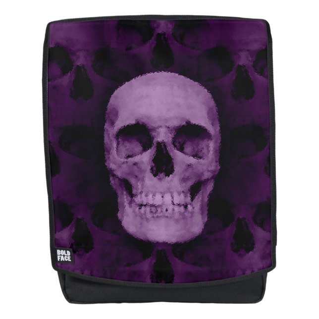 Purple absract skull backpack (Front)