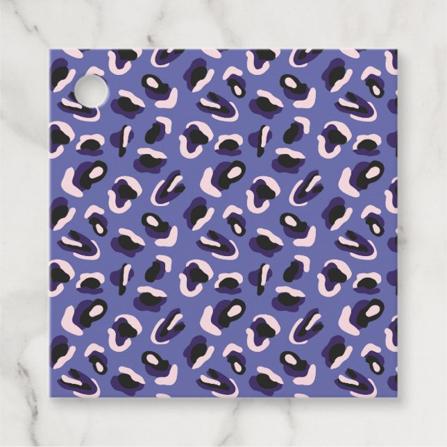 Purple Abstract Animal Print Favour Tags (Front)