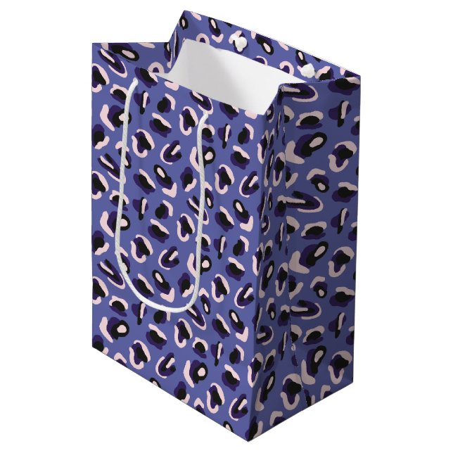 Purple Abstract Animal Print Medium Gift Bag (Front Angled)