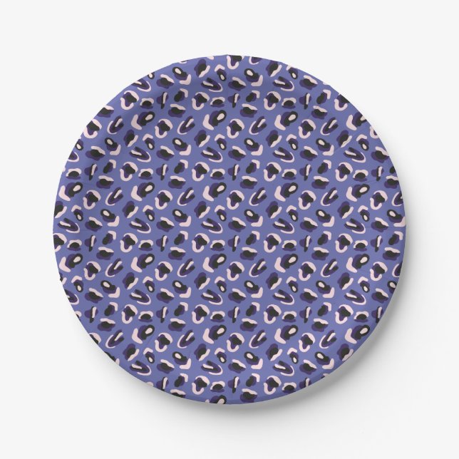 Purple Abstract Animal Print Paper Plate (Front)