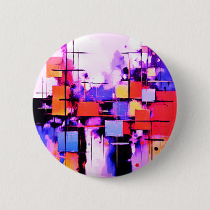 Purple Abstract Art 108 2 Inch Round Button