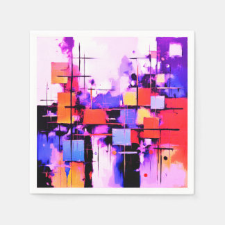 Purple Abstract Art 108 Napkin