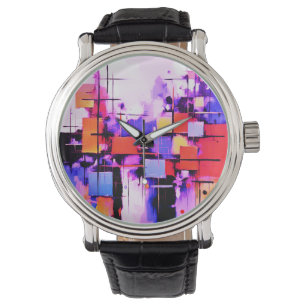 Purple Abstract Art 108 Watch