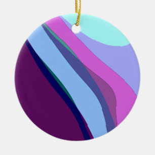 Purple Abstract Art 308  Ceramic Ornament