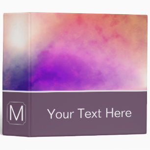 Purple Abstract Background. Custom Monogram 2 Binder