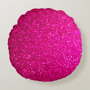 Purple abstract background with bokeh defocused li round pillow