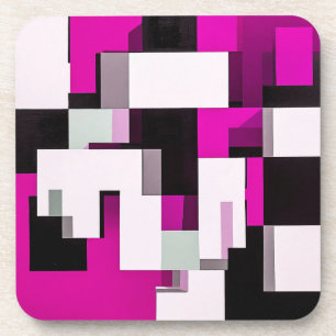 Purple abstract blocks coaster