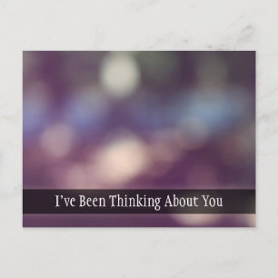Purple Abstract Bokeh Photo, Thinking of You Postcard