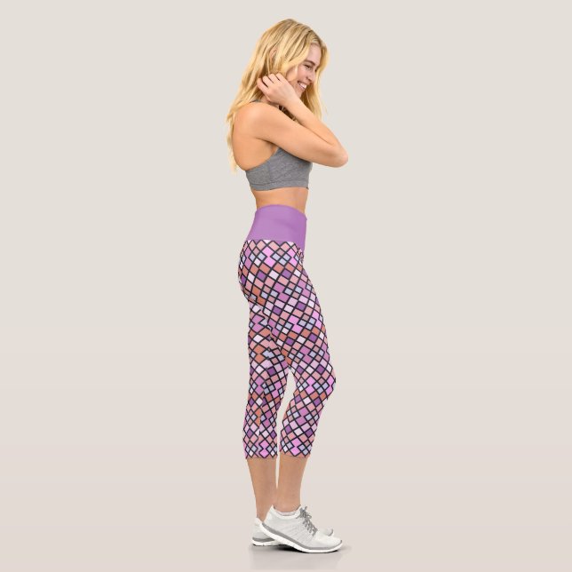Purple Abstract  Capri Leggings (Right)