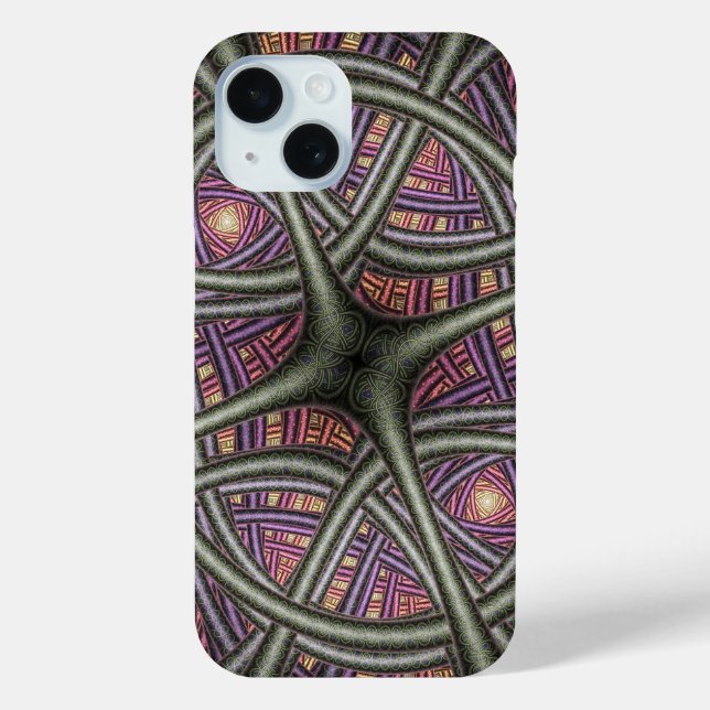 Purple Abstract Celtic Knotwork Pattern Case-Mate iPhone Case (Back)