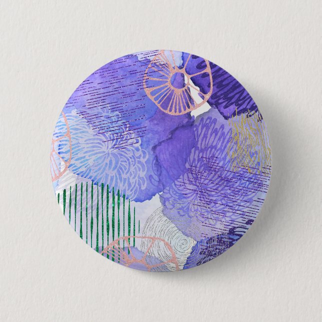 Purple Abstract Design 2 Inch Round Button (Front)