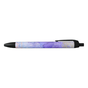 Purple Abstract Design Black Ink Pen